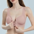 thumbnail image 5 of iHPH7 Bras for Women Front Closure Front Button Push Up Bra Post Surgery Bra Bras for Seniors Snap Closing Bra Front Clasp Padded Bralettes Senior Comfort Bras Soft Hot Pink XL, 5 of 5