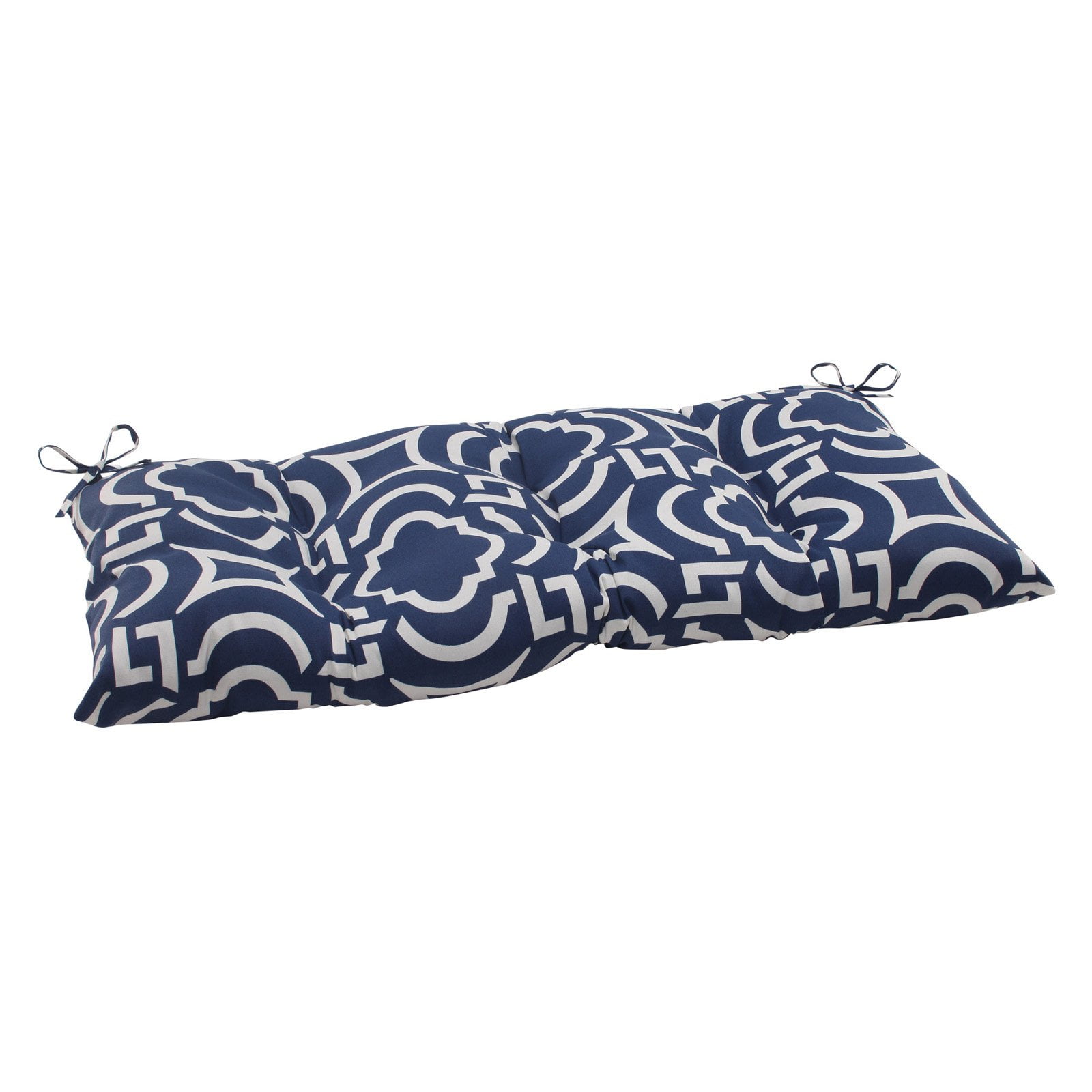 Navy Pillow Perfect Indoor/Outdoor Carmody Wicker Loveseat Cushion 