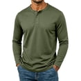 thumbnail image 4 of Men's Long Sleeve Henley Shirts Lightweight 3-Button Fashion Casual T-Shirts Quick Dry Soft Basic Pullover Tops, 4 of 8