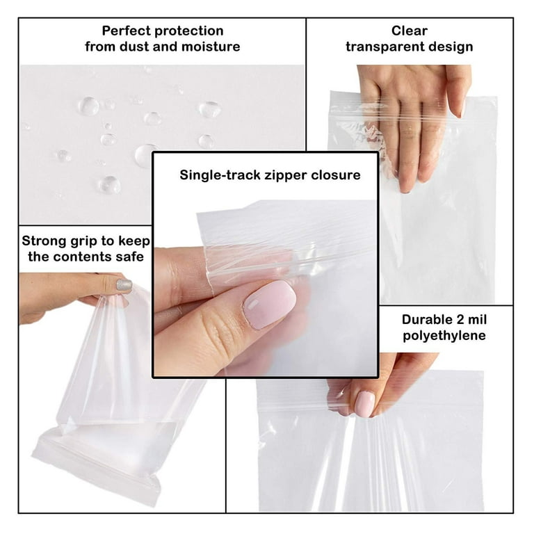 2x3 Inch Ultra Clear Zip Bags (Pack of 100)