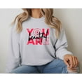 thumbnail image 2 of Women's You Are Beautiful Print Sweatshirt Letter Print Sweatshirt 1 Pcs Graphic Casual Pullover Sweatshirts - Comfortable Crew Neck, Soft Casual Tops, 2 of 5