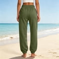 thumbnail image 5 of Resicozy Womens Joggers with Pockets Drawstring Elastic Waist Athletic Lounge Pants Casual Fashion Solid Color Trousers Army Green M, 5 of 5
