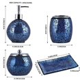 thumbnail image 2 of Set de Accesorios para Baño Sanbege de Vidrio Mosaico, 4 Piezas, Azul Brillante, 2 of 7
