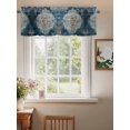 thumbnail image 2 of Vintage Boho Bllue Curtain Valances for Windows, Abstract Retro National Flower Kitchen Valance Window Treatment, Light Filtering Block Curtains for Bathroom/Bedroom/Living Room 54'' x 18'', 2 of 9