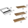 thumbnail image 6 of J JACKCUBE DESIGN Rustic Wood Floating Shelves, Set of 3 Wall Mounted Hanging Shelves with Black Wire Frames for Bedroom. Living Room, Kitchen, Bathroom and Office - MK696A, 6 of 6