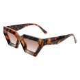 thumbnail image 2 of Geometric Trapezoid Sunglasses Modern Gem Cut Frame Bold Style UV400 Brown Tort, 2 of 4