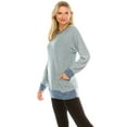 thumbnail image 3 of Haute Edition Women's Heather Contrast Slouchy Cozy Pocket Sweatshirt Tunic, 3 of 6