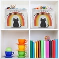 thumbnail image 6 of Yayeee 2 Pack Canvas Storage Basket with Handles for Shelves Fabric Bins Closet Organizer, Black Cat Rainbow, 6 of 8