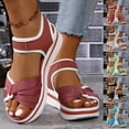 thumbnail image 6 of Women's Platform Walking Sandals Summer Fashion Casual Open Toe Flats Work Sandals for Women 2025, 6 of 8