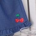 thumbnail image 5 of TOWED22 Baby Girl 2 Piece Clothing Cute Short Sleeve Crew Neck Shirt Tee + Shorts Soft Summer Outfits Toddler Sets(Red,6-7 Y), 5 of 7