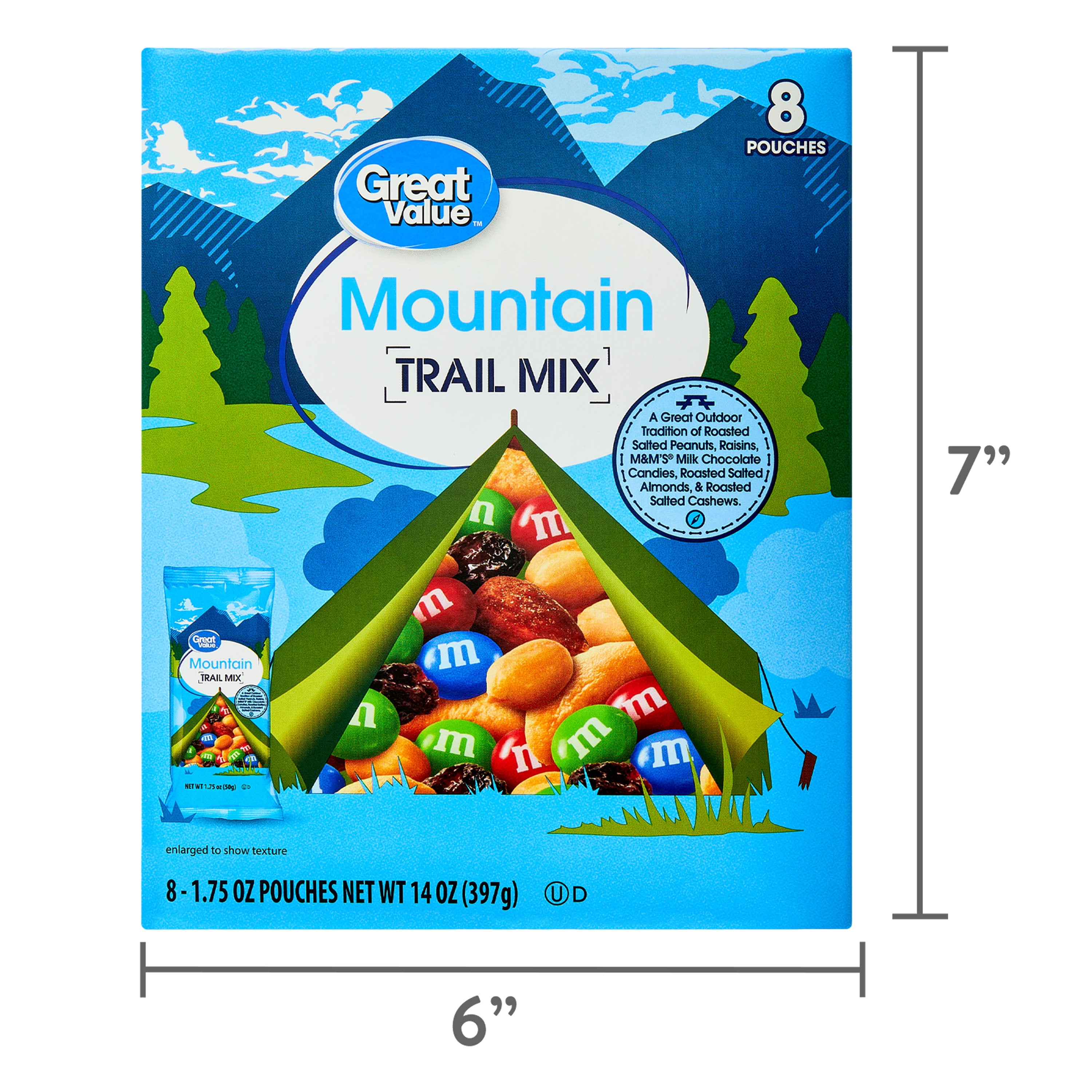 Great Value Mountain Trail Mix, 1.75 oz, 8 Count