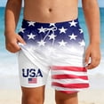 thumbnail image 2 of Boys’ Patriotic Print Double Layer Beach Shorts Summer Lightweight Swim/Outdoor Shorts Kids Clothes, 2 of 5