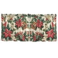 thumbnail image 7 of Yayeee Kitchen Curtains Tier Set of 2 Light Filtering 57"x24" Over Sink Window Panels, Red Christmas Poinsettia, 7 of 7