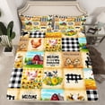 thumbnail image 2 of Castle Fairy Pig Cow Rooster 4pcs Bed Sheets for Preppy Child,Farmhouse Floral Sunflower King Sheets,Geometric Plaid Grid Super Cozy Sheet Set,Lightweight Room Decor, 2 of 7
