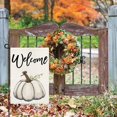 thumbnail image 6 of Fall Garden Flag Burlap for Outside 12x18 Inch Double Sided, Autumn White Pumpkin Farmhouse Style Sign Lawn Small Flags Yard Outdoor Decorations DF533, 6 of 6