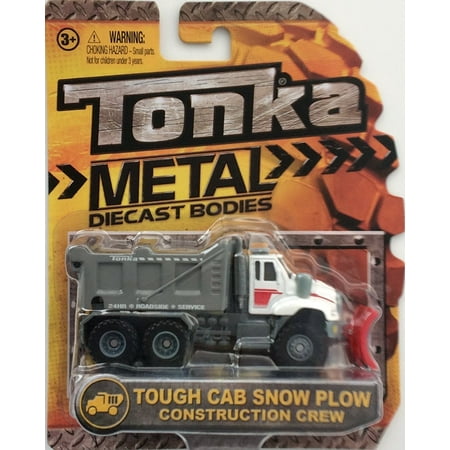 Metal Diecast Bodies - 4-inch Tough Cab Snow Plow Truck 1:55 Scale - Construction Crew, Die-cast metal By Tonka Ship from
