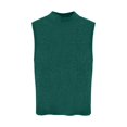 thumbnail image 4 of Women's Rib Knit Crop Top Y2K Sleeveless Tank Tops Dark Green One Size, 4 of 4