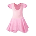 thumbnail image 4 of Gyratedream Toddler Girls Ballet Leotards Ruffle Sleeve Glitter Dance Dress Skirt Kid Dance Ballet Tutu Dress, 4 of 8