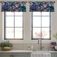 thumbnail image 3 of LALILO Kitchen Curtain Valance Watercolor Exotic Rod Pocket Window Curtain 52"x 18" Set of 2, 3 of 7