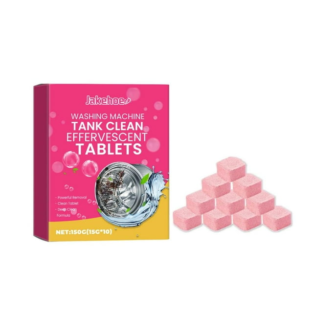 Washing Machine Cleaner Descaler Tablets 15g x 10pc Removes Mold, Limescale & Odor Front/Top Loader Safe Automatic Tub & Drum Refresh