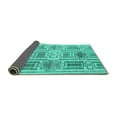 thumbnail image 2 of Ahgly Company Indoor Square Abstract Turquoise Blue Modern Area Rugs, 5' Square, 2 of 4