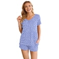 thumbnail image 3 of Anygrew Summer Pajama Sets For Womens Shorts Soft Pj Set 2 Piece Sleepwear With Pockets, 3 of 6