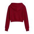 thumbnail image 7 of Resicozy Hoodies for Teen Girls Zip Up Long Sleeve Cropped Sweatshirts for Kids Cute Preppy Youth Trendy Fashion Back to School 5-15 Years Wine 140, 7 of 7