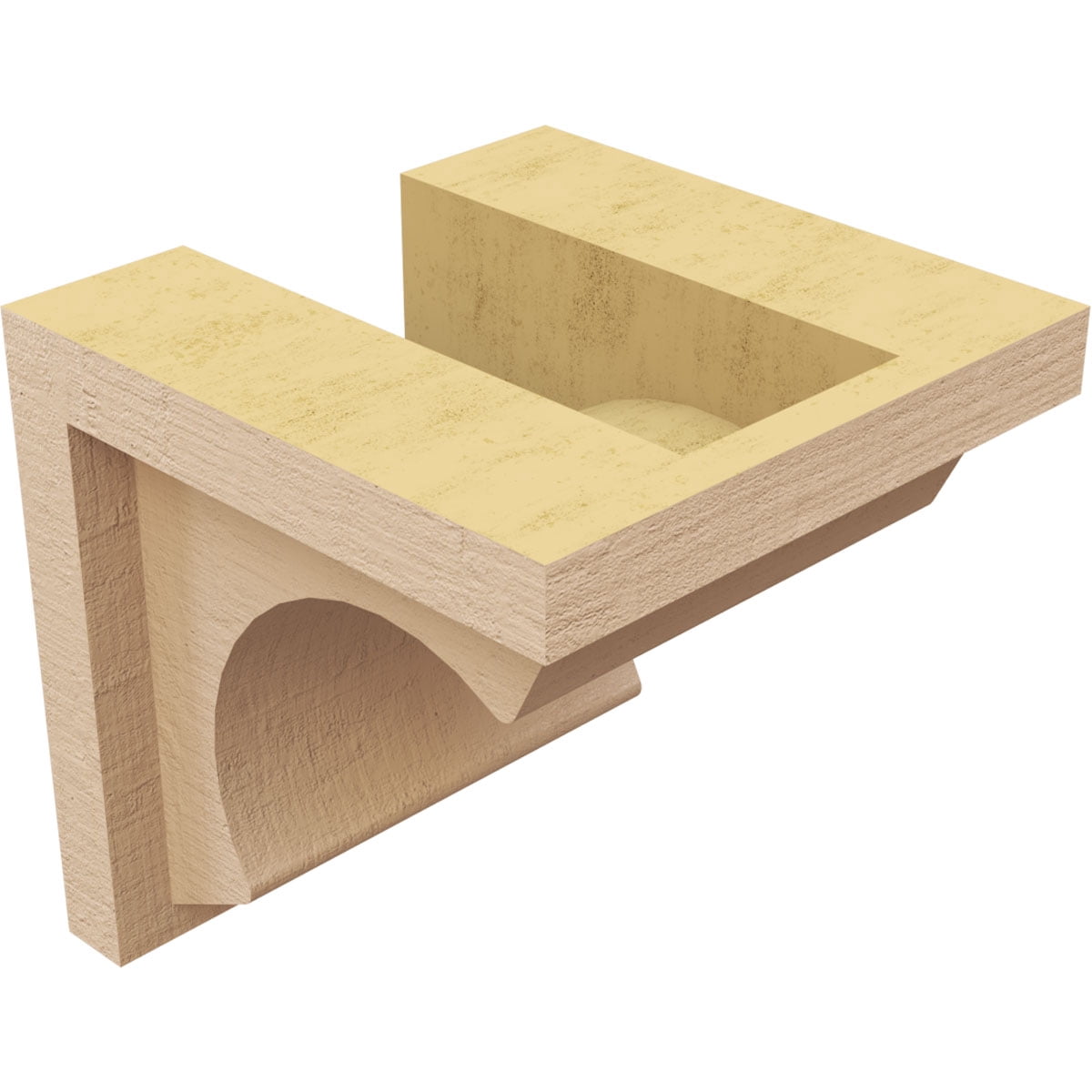 5"W x 5"D x 5"H Wide Emerson Rough Cedar Woodgrain TimberThane Corbel, Primed Tan
