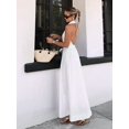 thumbnail image 4 of Women'S Maxi Dresses Halter V Neck Beach Dresses for Women A-Line Casual Dress for Vacation White M, 4 of 9