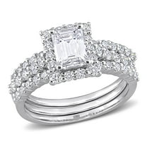 Everly Women's Created Moissanite Sterling Silver Engagement Ring