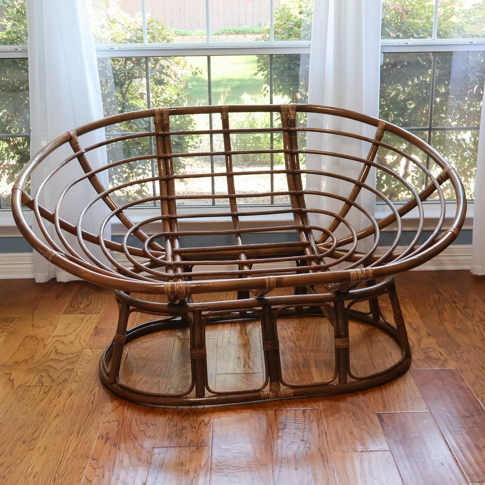 International Caravan Rattan Double Papasan  Chair Frame Only