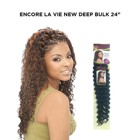 Ebo Human Hair Blend Braids Encore La Vie New Deep Bulk 24" Inch ( 1 Jet Black )