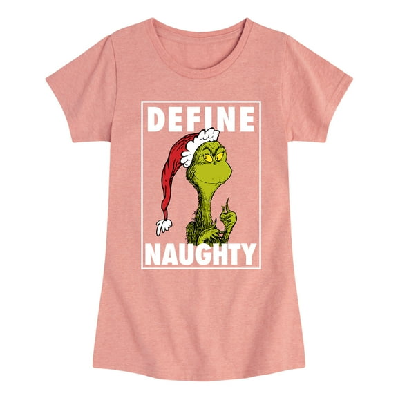 Dr. Seuss - The Grinch Define Naughty - Toddler And Youth Girls Short Sleeve Graphic T-Shirt