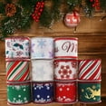 thumbnail image 3 of Trayknick 5 Yards Christmas Theme Wrapping Ribbon Anti-wrinkle Polyester Gift Bouquet Packing Ribbon Home Decorations Style 1 1 Roll, 3 of 13