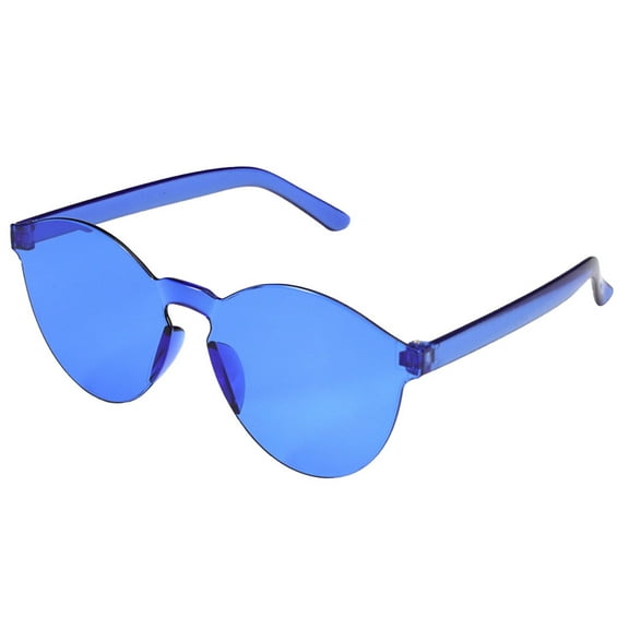 Penkiiy Rimless Sunglasses Colored Glasses Round Frameless Sunglasses Transparent Tinted Glasses Candy Color Sunglasses for Women Girl Multicolor