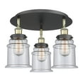 thumbnail image 2 of Innovations Lighting  Canton - 3 Light 18" Flush Mount Black Antique Brass/Seedy, 2 of 5