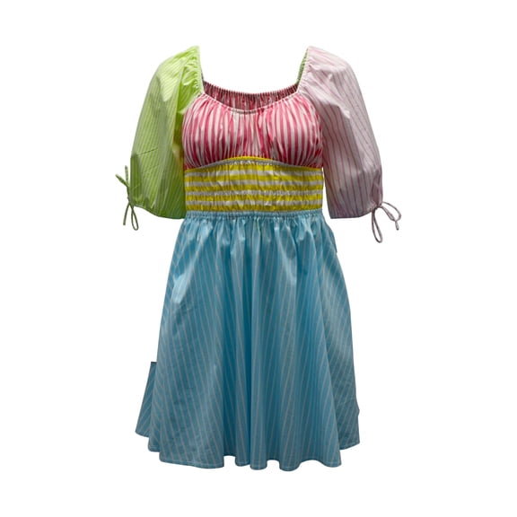 Pre-Owned Staud Topsail Striped Colorblock Mini Dress in Multicolor Cotton