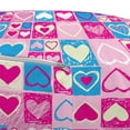 thumbnail image 3 of Love Pouf Cover with Zipper, Hearts in Square Shapes Geometrical Celebrate Art, Soft Decorative Fabric Unstuffed Case, 30" W X 17.3" L, Blue Ivory Pink, by Ambesonne, 3 of 5