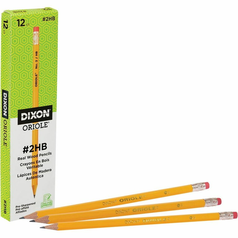 Dixon Oriole Wood-Cased Pencils, #2 HB Soft, Pre-Sharpened, Yellow