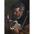 thumbnail image 2 of Pier Francesco Mola 14x18 Gold Ornate Wood Frame and Double Matted Museum Art Print Titled - Saint Joseph Reading a Book and Holding a Flowering Staff, 2 of 4
