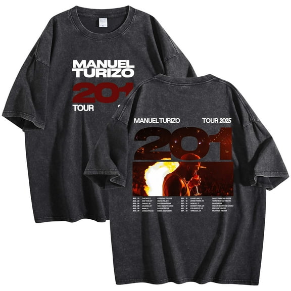 Manuel Turizo 201 World Tour Merch T-Shirt Cotton Wash Tee Women Men Short Sleeve Crewneck Tee