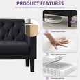thumbnail image 6 of LAZZO 62" Loveseat Sofa, Tufted Couch with USB Ports and Cupholders for Living Room, Office and Bedroom, Black, 6 of 9