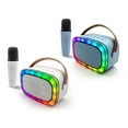 thumbnail image 2 of Zummy Portable Karaoke Bluetooth Speaker and Microphone with LED Light, White, 2 of 5