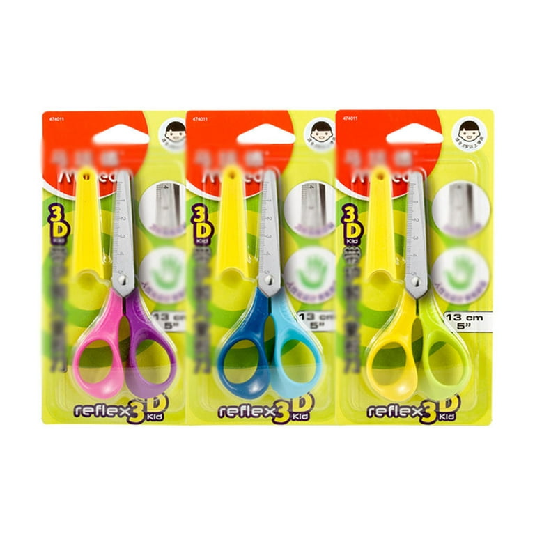 Livingo 24 Pack Bulk Kids Scissors for School, Blunt Tip Safety for Toddle Classroom Crafting, 5 Inches, Blue, Yellow, Red
