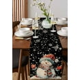 thumbnail image 4 of Black Christmas Burlap-Cotton Table Runner 60 Inches Long,Xmas Snowman Snowflake Vintage Farmhouse Table Runners,Outdoor Dining Tablecloths Decor for Baby Shower Party Wedding 13x60, 4 of 9