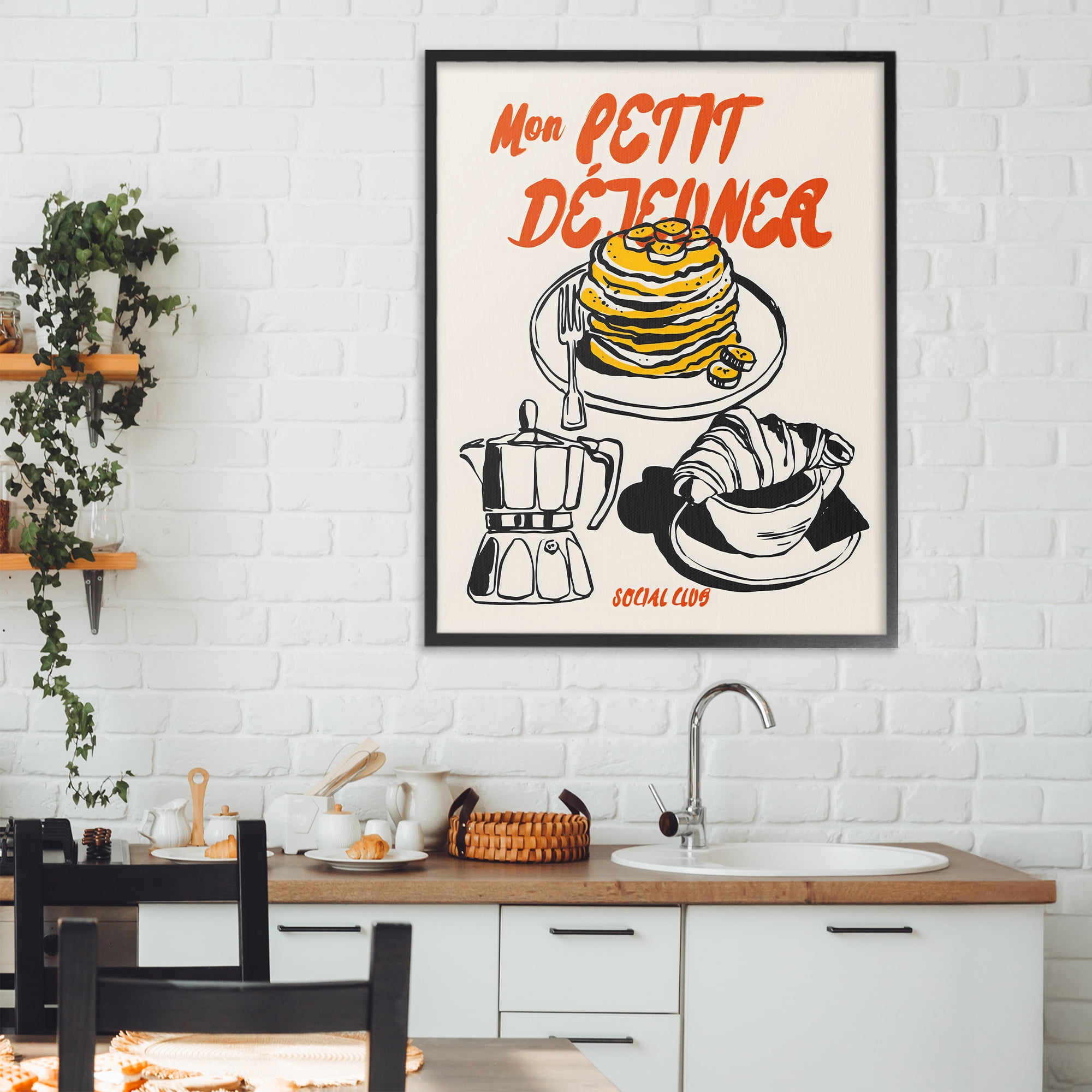 Stupell Industries My Breakfast Pancakes Spread Black Framed Giclee Art, design by The Prints Vibe