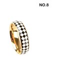 thumbnail image 4 of kurtrusly Checkerboard Pattern Ring Stylish Female Jewelry Simple Colors Geometric Fingers Rings Fashion Accessory Festival Gift Golden Size 8, 4 of 9