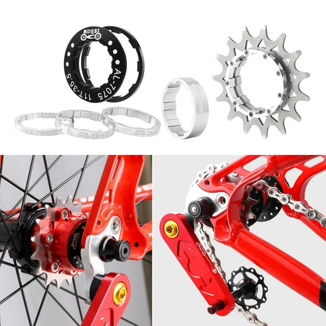 Cassette Simple 15T Ensemble de Pignons Simples Cassette de Conversion Pièces en Acier Inoxydable Pignon Fixe 15 pour Remplacement de Vélo de Montagne