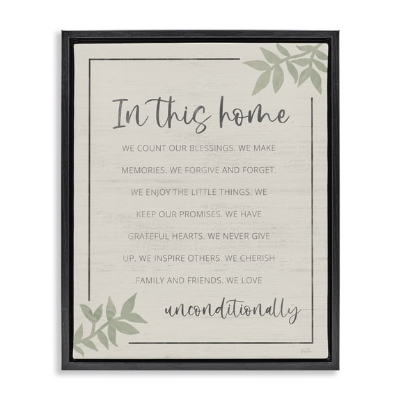 Stupell Industries Farmhouse We Love Unconditionally Black Floating Frame Canvas Art, 17 x 21, by Natalie Carpentieri