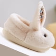 thumbnail image 4 of RuiJiao Adorable Bunny Kids Slippers, Cozy Microfiber Leather Indoor/Outdoor House Shoes with Non-Slip Sole for Girls Boys (White, Gray, Pink), Winter Warm Home Footwear, 4 of 6